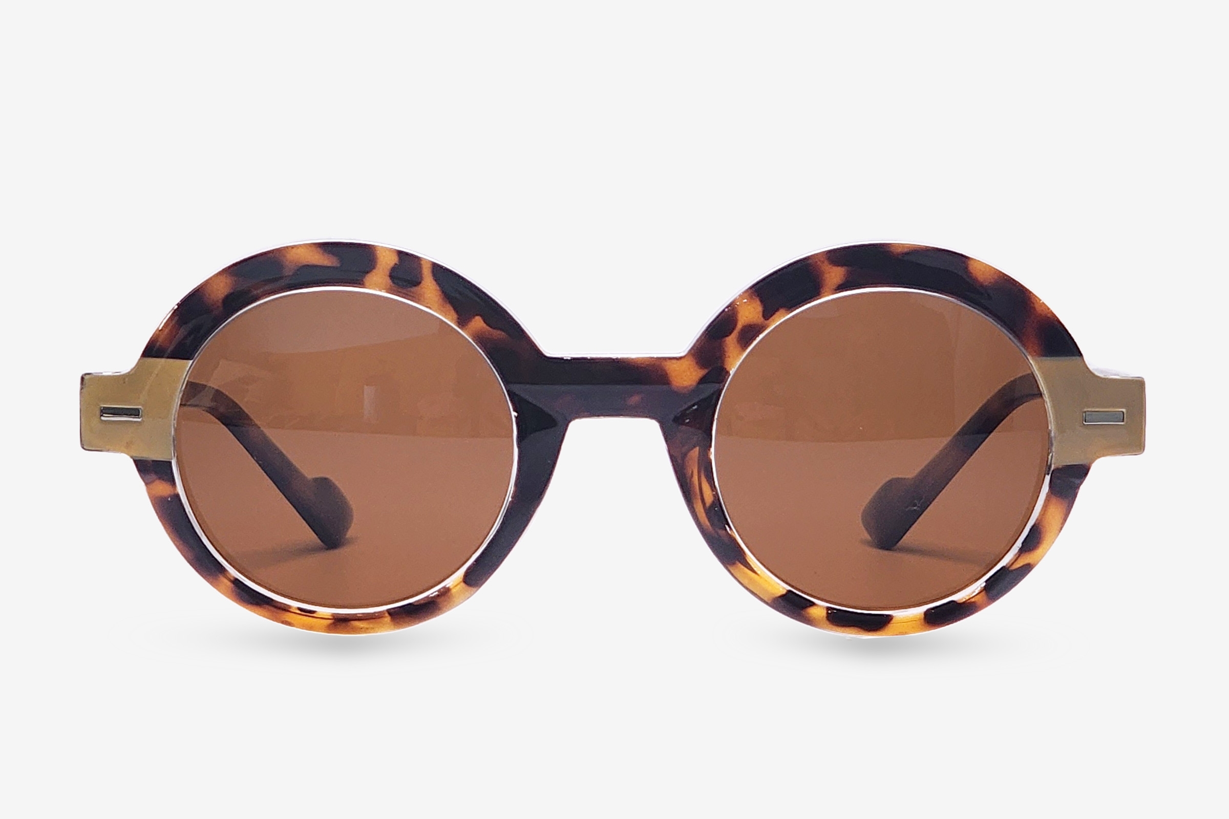 Lunettes De Soleil TAG En Acétate - Modèle Rond Teinté Marron Clair - Neuf Avec étiquettes